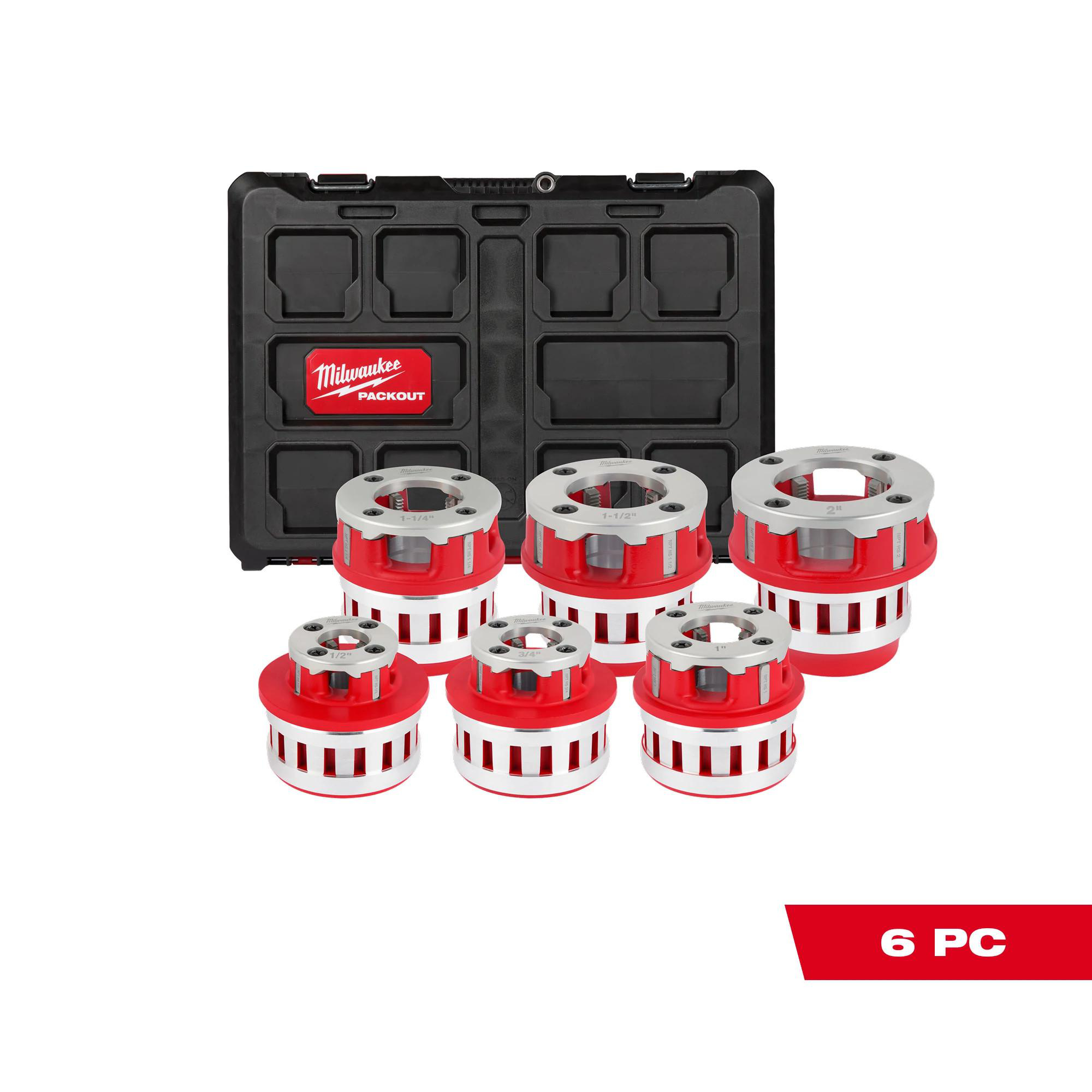 Product image for 1/2"-2" High Speed NPT Portable Pipe Threading Forged Aluminum Die Head Kit