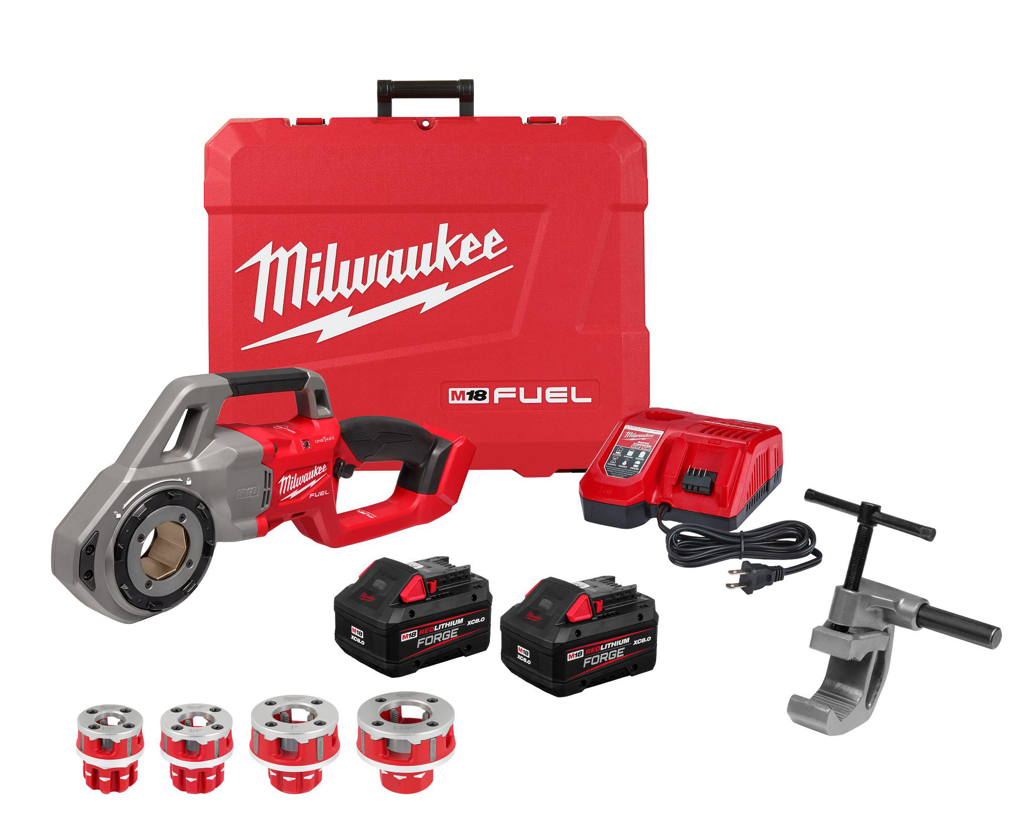 Product image for M18 FUEL™ Compact Pipe Threader w/ ONE-KEY™ w/ 1/2" - 1-1/4" Compact NPT Forged Aluminum Die Heads