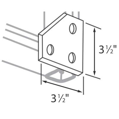 Product image for Bracket flat carbon steel 3-1/2in SUPERSTRUT