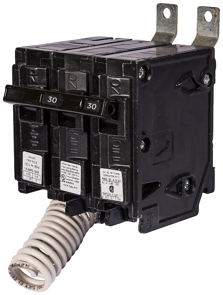 Product image for 2 POLE, 30 AMP. BL BRKR IS