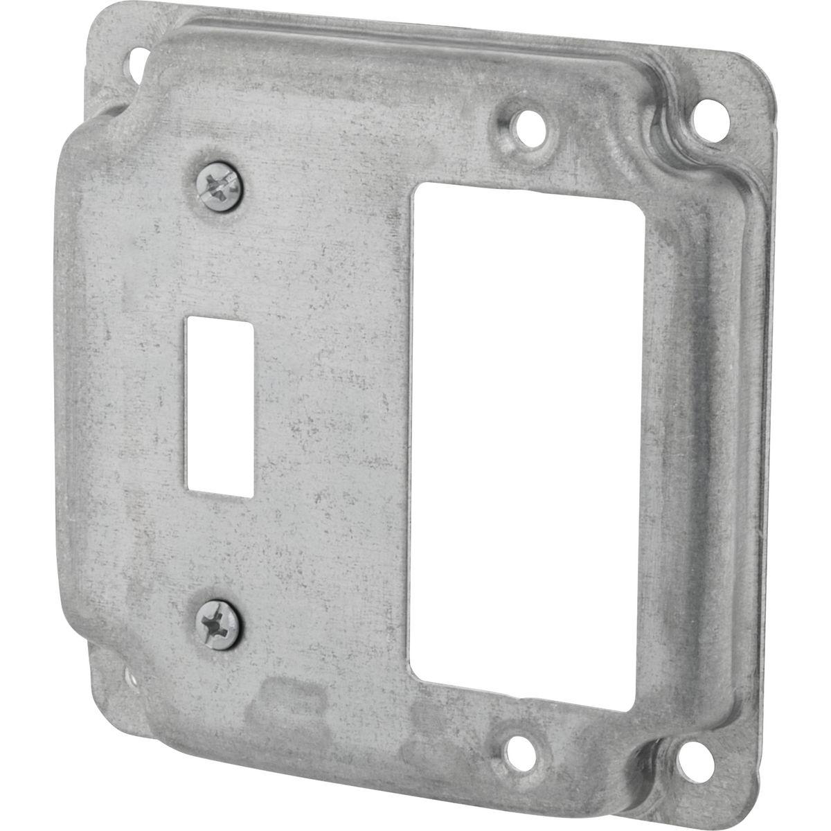 Product image for 4SQ EXP COVER - 1 TOGGLE / 1 GFCI
