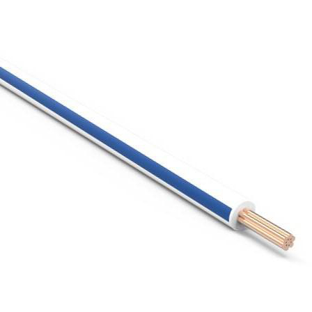 Product image for MTW16/26WHITEBLUE-300 Wire MTW #16 AWG 26 Stranded Machine Tool Wire White With Blue Stripe