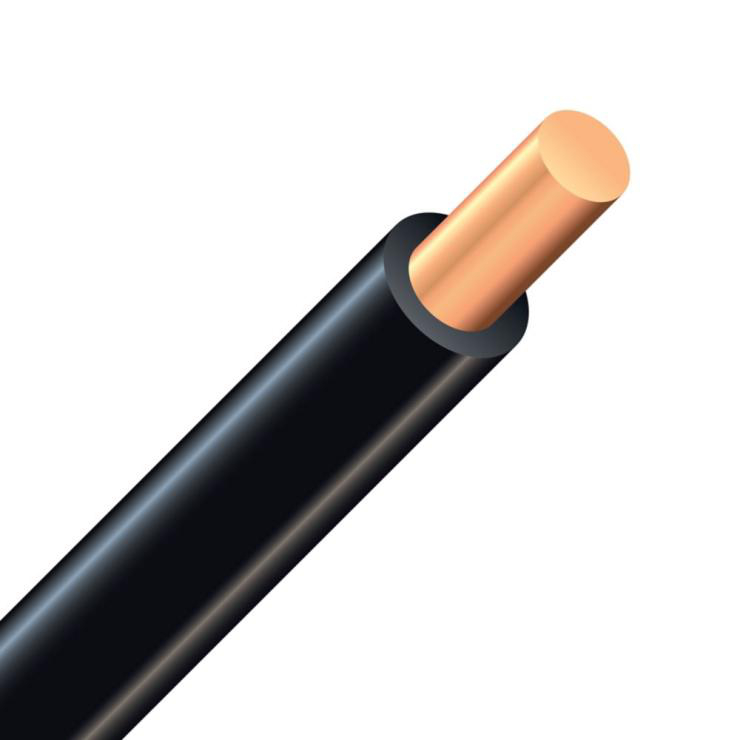 Product image for TW75-14/1BLACK-300 Wire TW75 Cu #14 AWG Solid Thermoplastic Copper Insulated 600V Black 300mtr Reel
