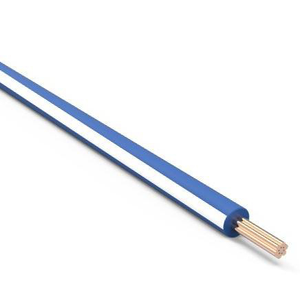 Product image for MTW18/16BLUEWHITE-300 Wire MTW #18 AWG 16 Strand Machine Tool Wire Striped