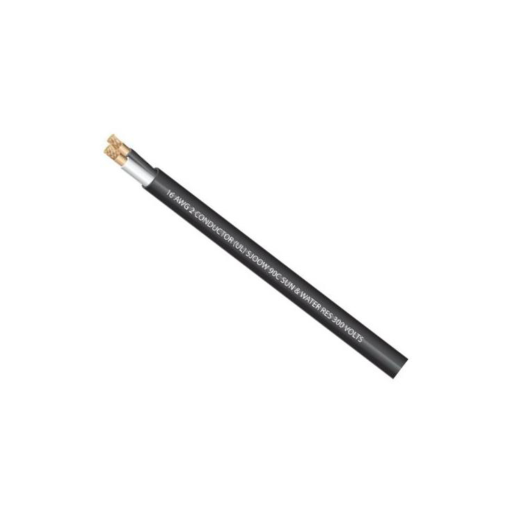 Product image for SJOOW18/2-76 Wire SJOOW Cabtire #18 AWG 2 Conductor 300V Light Duty 300V B/W Black 75mtr Reel