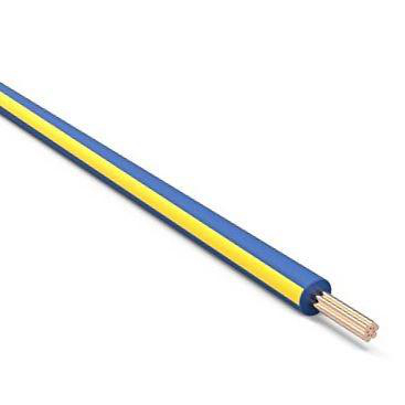 Product image for MTW14/41BLUEYELLOW-150 Wire MTW #14 AWG 41 Strand Machine Tool Wire Blue With Yellow Stripe 150 Meter