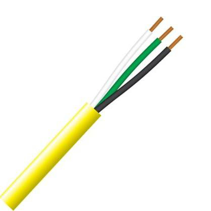 Product image for SJTW16/3YELLOW Wire SJTW Cabtire #16 AWG 3 Conductor Light Duty 300V Portable Cord Yellow Cut Lengths