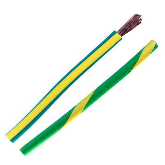 Product image for MTW16/26GREENYELLOW-300 Wire MTW #16 AWG 26 Strand Machine Tool Wire Green With Yellow Stripe 300 Meter