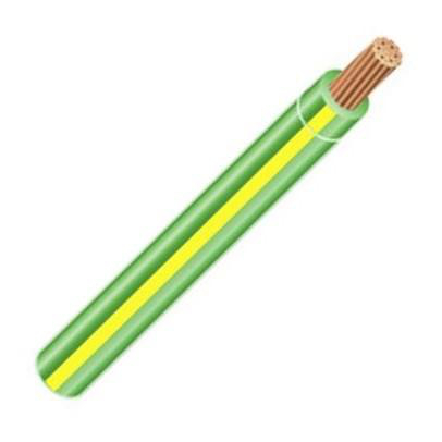 Product image for T90-10/19GREENYELLOW-300 Wire T90 Cu #10 AWG 19 Strand Copper Nylon 600V Green With Yellow Stripe 300mtr Reel