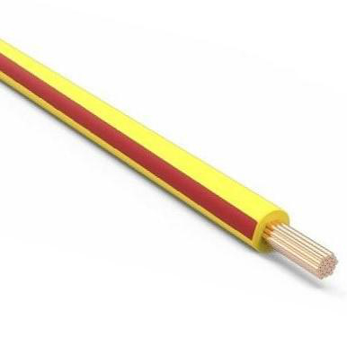 Product image for MTW14/41YELLOWRED Wire MTW #14 AWG 41 Stranded Machine Tool Wire Yellow With Red Stripe Cuts