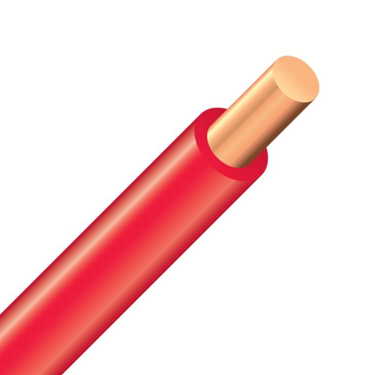 Product image for T90-12/1RED-750 Wire T90 Cu #12 AWG Solid Nylon Copper 600V Red 750mtr Reel