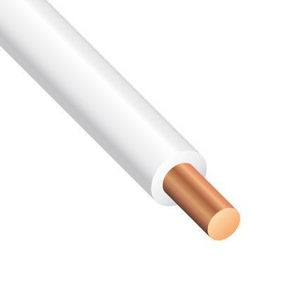 Product image for TW75-14/1WHITE-300 Wire TW75 Cu #14 AWG Solid Thermoplastic Copper Insulated 600V White 300mtr Reel