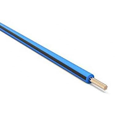 Product image for TEW16/26BLUEBLACK-1500 Wire TEW Cu #16 AWG 26 Strand Blue with Black Stripe 1500mtr Spool