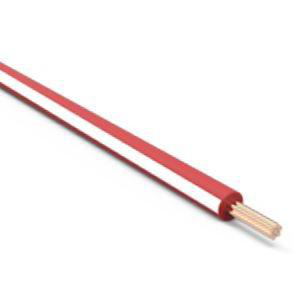 Product image for TEW12/65REDWHITE-150 Wire TEW Cu #12 AWG 65 Strand CSA Appliance Plastic Insulated 600V 105C Red with White Stripe 150mtr Reel