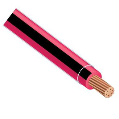 Product image for T90-12/1REDBLACK-300 Wire T90 Cu #12 AWG Solid T90 Nylon Copper 600V Red with Black Stripe 300mtr Reel
