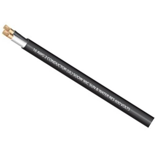 Product image for SOOW16/2 Wire SOOW Cabtire #16 AWG 2 Conductor 600V HD Black Jacket Cut Lengths