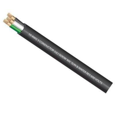 Product image for SOOW10/3 Wire SOOW Cabtire #10 AWG 3 Conductor 600V HD Black Jacket Cut Lengths