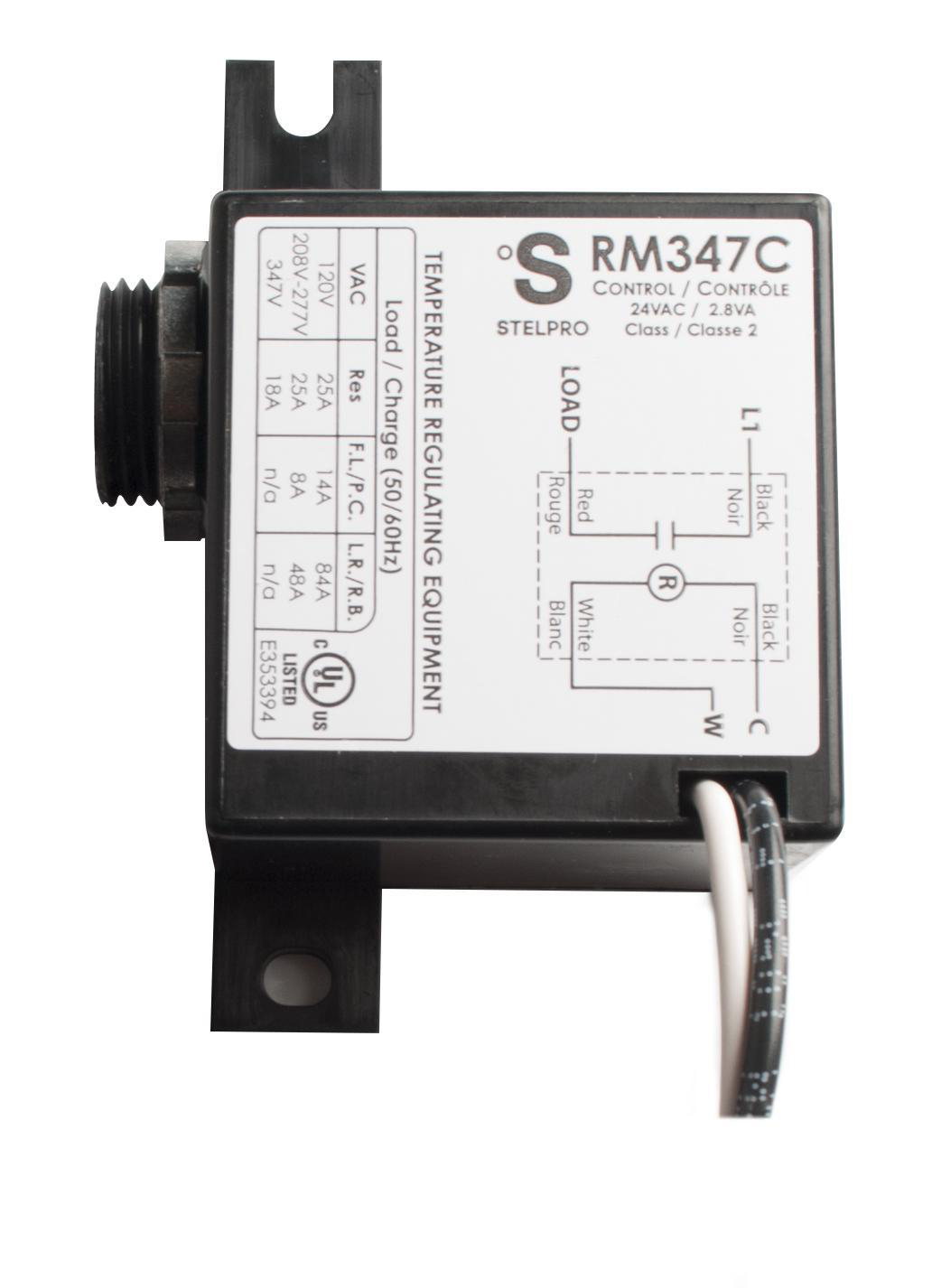 STELPRO RM347C RELAY ELECTROMECHANICAL WITHOUT TRANSFORMER 347V/ 24V EXTERNAL INPUT 24V