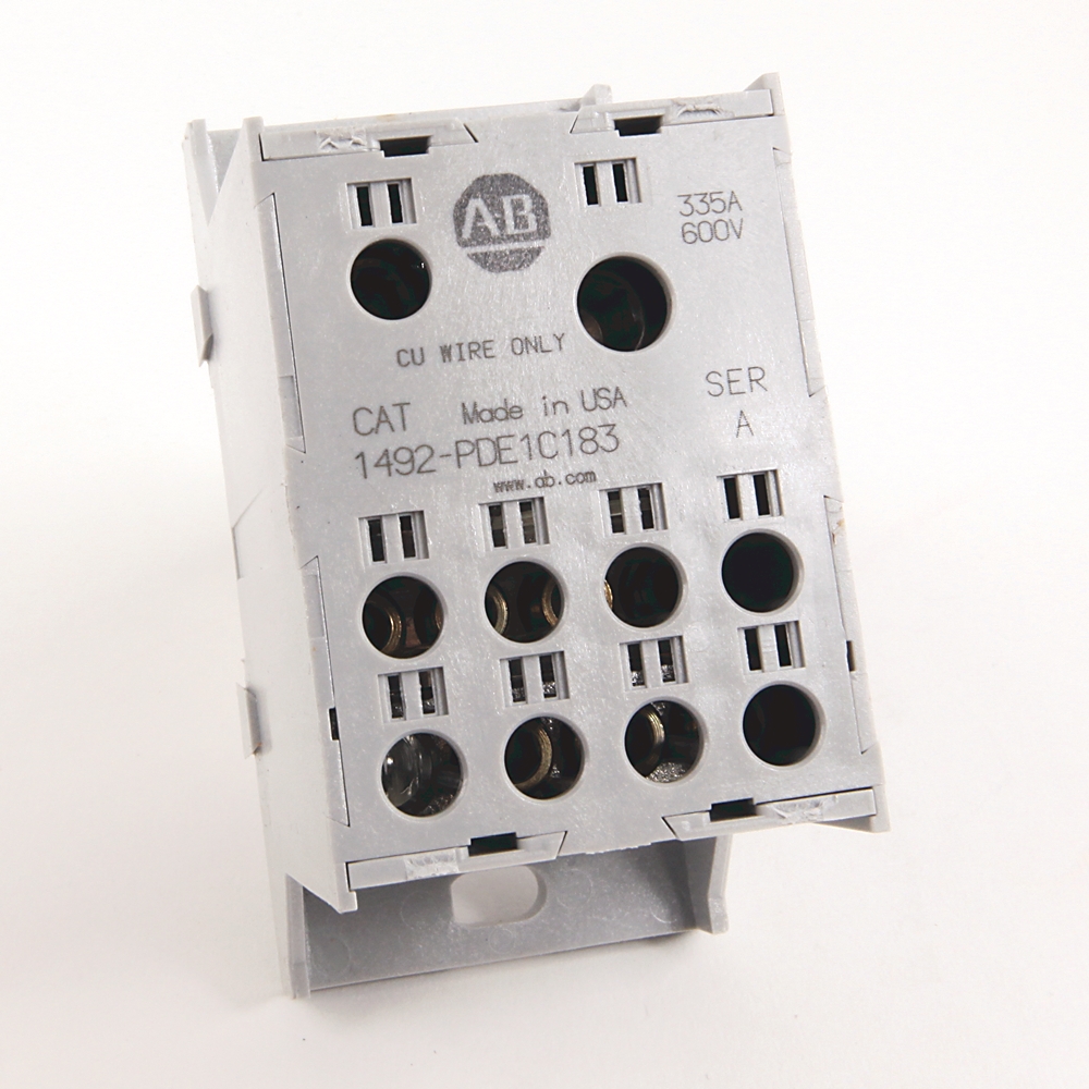 Product image for ABRA 1492-PDE1C183 POWERBLOCK 1 POLE COPPER 1 OPENING LINE SIDE 8 OPENINGS LOAD SIDE 335AMPS