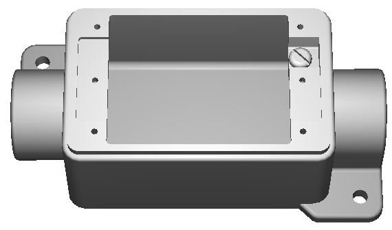 EGS FSC2 FS Weatherproof Box 1 Gangs 2-Inlets, Rectangular, Shallow,  Sealable Wall/Ceiling, Screw